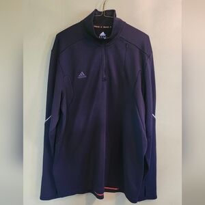 Adidas Scorch Shirt Mens XL‎ Climalite 1/4 Zip Performance Long Sleeve Black